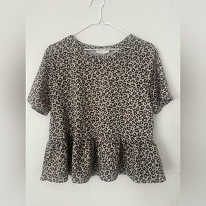 Leopard Print baby doll top
